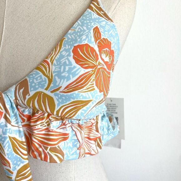 Roxy Island In The Sun Blue Printed Bikini Top XS - Picture 4 of 15